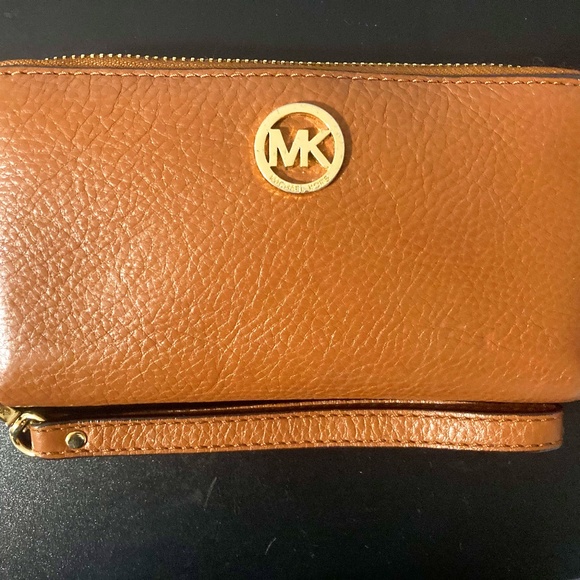 Michael Kors Accessories - Michael Kors Cognac Wristlet Wallet